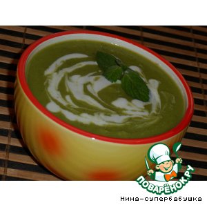 Рецепт: Суп-пюре из зеленого горошка с мятой