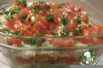 Рецепт: Салат с семгой и огурцом Праздник