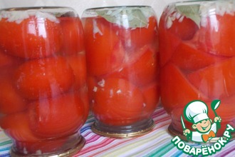 Рецепт: Сладкие помидоры на зиму без уксуса