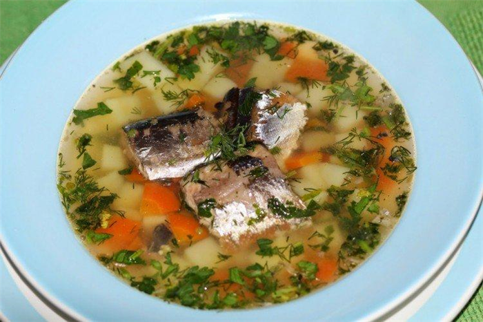 Суп с рыбными консервами