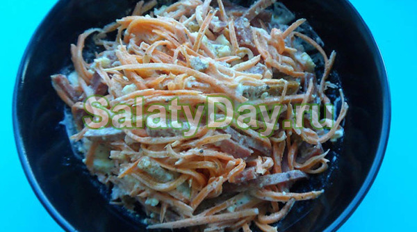 Салат с фасолью и корейской морковью - проще не придумаешь
