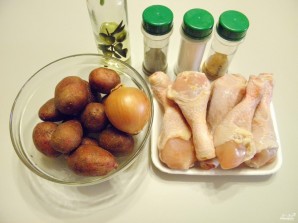 Куриные ножки с картошкой в духовке - фото шаг 1